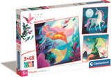Clementoni Jigsaw Puzzle Super Color Square Fantasy, 3x48st.