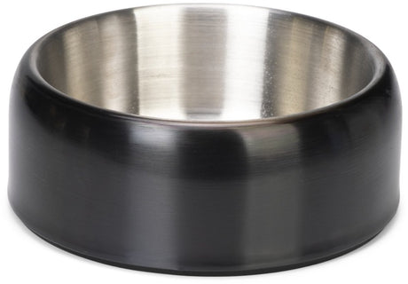 Menno's dierenwereld designed by lotte noar voerbak hond - eetbak drinkbak - vaatwasserproof - anti-slip - rvs - zwart - 470ml