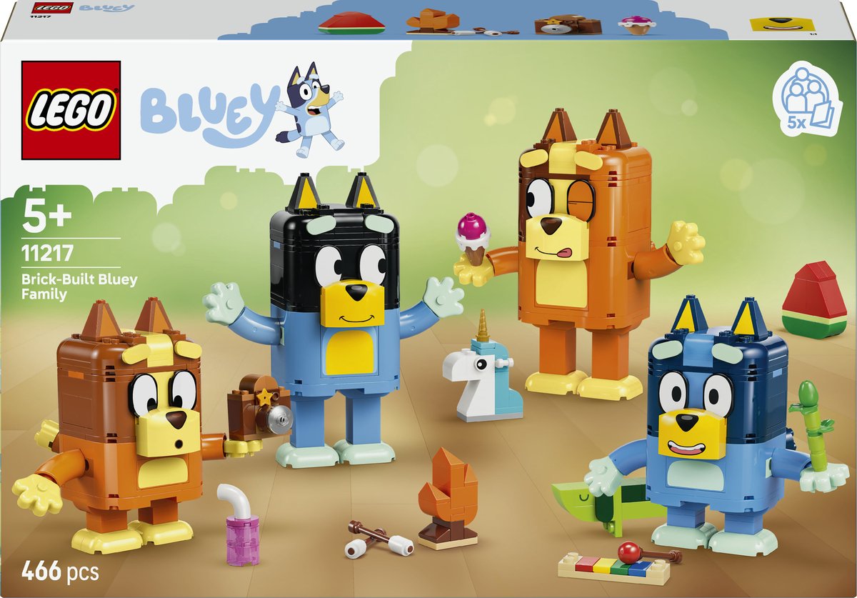 Lego bluey bouwbare figuren van bluey en haar familie bouwpakket voor kinderen 11217