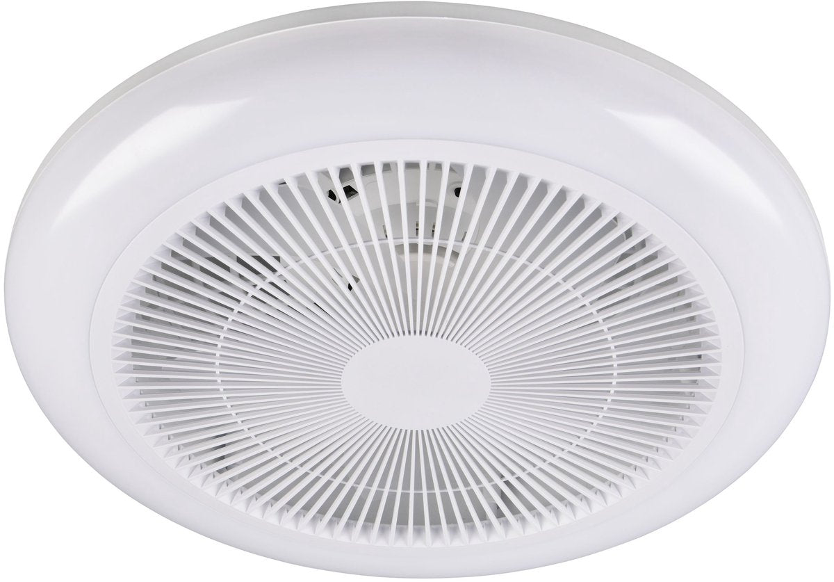 Rl Live Your Light Reality Holmsund – Ventilator – Weiß – inkl. 1x SMD 20 W - Fernbedienung - integrierter Dimmer - stufenlos einstellbare Lichtfarbe - RGBW-Farbwechsler - 3 Geschwindigkeitsstufen - Memory-Funktion über die Fernbedienung - dynamisch
