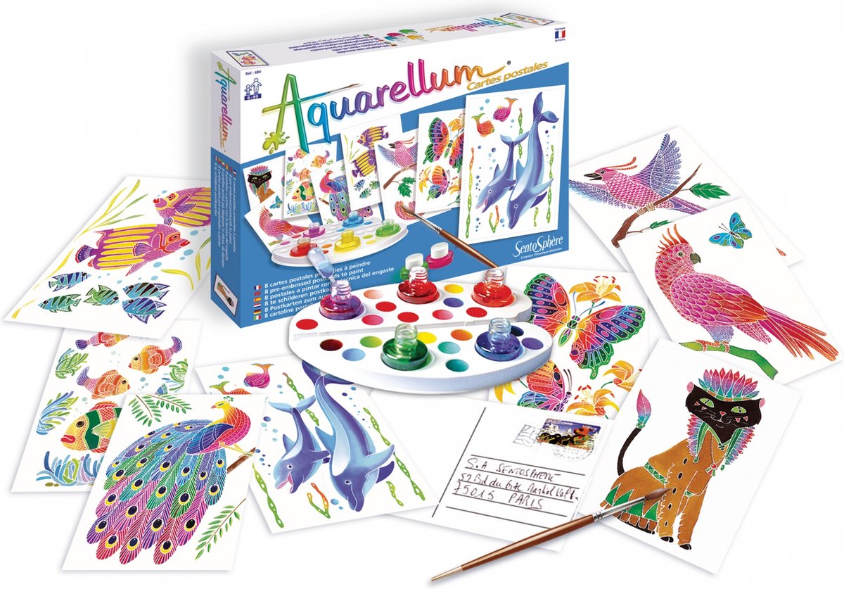 Sentosphère aquarellum Postkarten Tiere