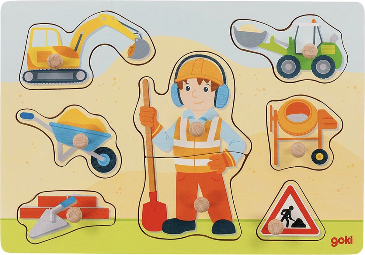Goki Holz Nick Puzzle Construction Watcher, 8st.