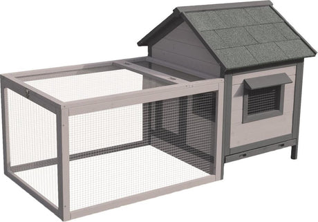 Flamingo-Kaninchenstall Grace Cottage – 146 x 75 x 83 cm – grau