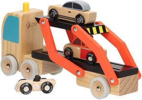 Klassischer Weltautotransporter mit Autos, 4-teilig.