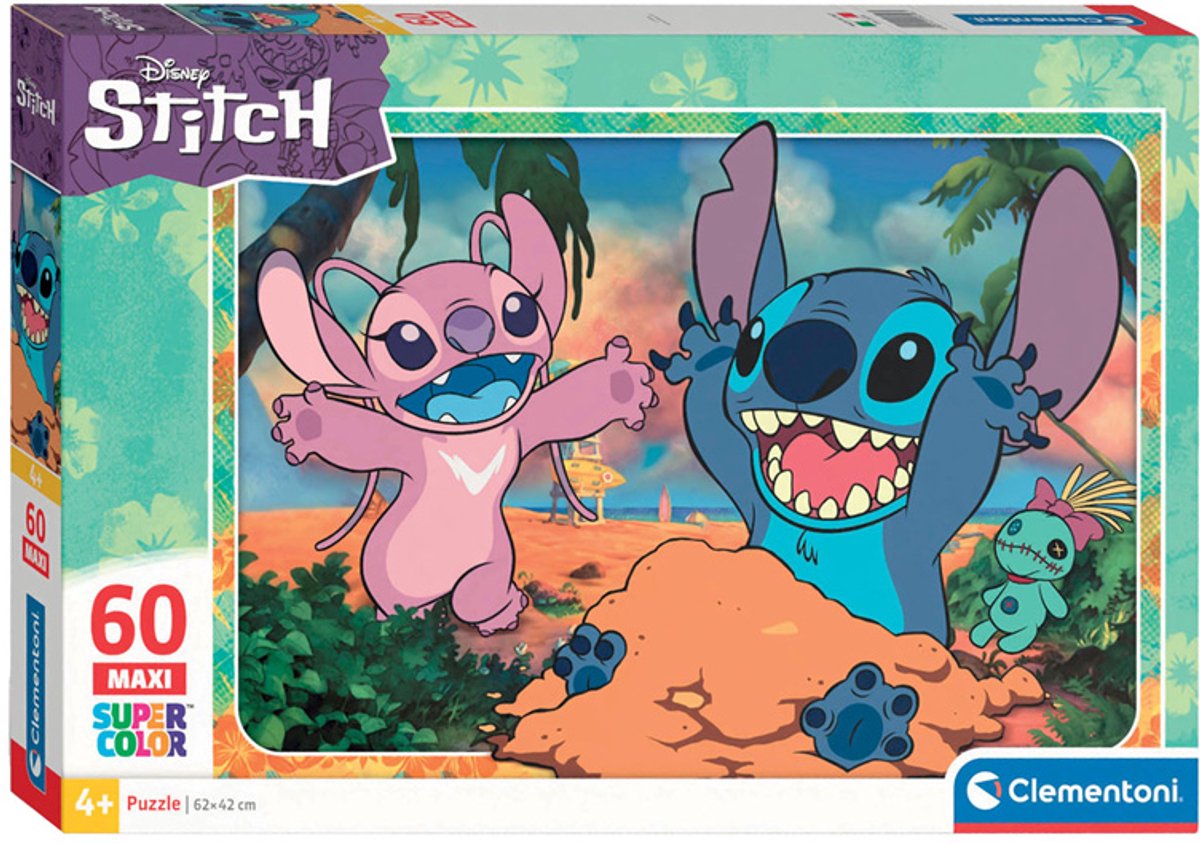 Clementoni – Puzzle – 60 Teile – Lilo Stitch – Puzzle für Kinder – Supercolor