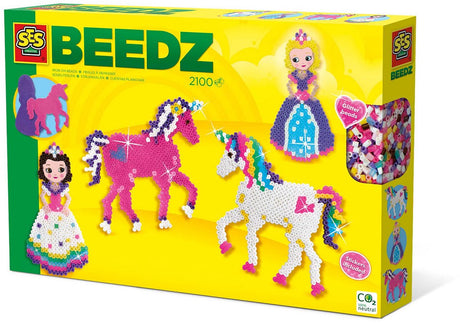 Ses creative - beedz - Einhörner und Prinzessinnen - 2100 Bügelperlen mit Grundplatten und Bügelbögen - ab 5 Jahren