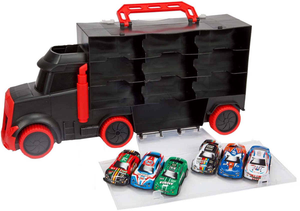 Toi-toys Turbo-Rennwagen mit 6 zurückziehbaren Rennwagen