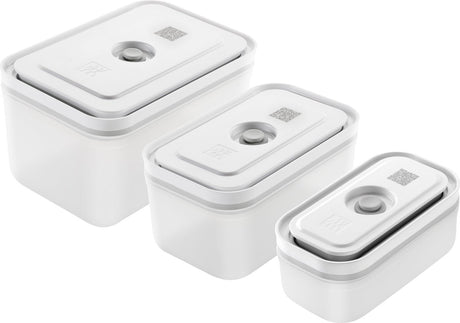 Zwilling Fresh Save Vakuum-Lebensmittelbehälter – Aufbewahrungsboxen – 3-teiliges Set – S 300 ml – M 900 ml – L 2000 ml – Kunststoff