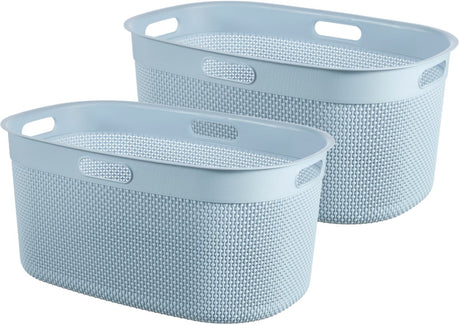 Curver Filo-Wäschekorb – 45 l – Set mit 2 Stück – Blau