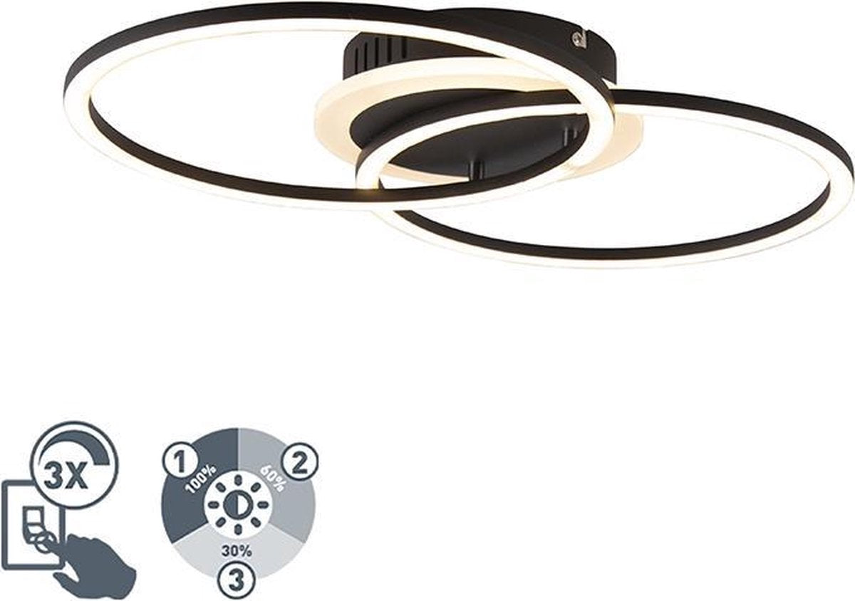Rl Live Your Light Reality Venida - Deckenleuchte - Schwarz matt - inkl. 1x SMD 25 W - dimmbar mit Schalter - nicht für externen Dimmer geeignet - Wand- und Deckenmontage - Memory-Funktion - Memory-Funktion über den Wandschalter