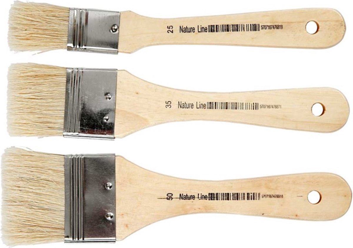 Creativ Company Lack-Lackpinsel, L: 19 cm, B: 25-50 mm, flach, 3 Stück 1 Box