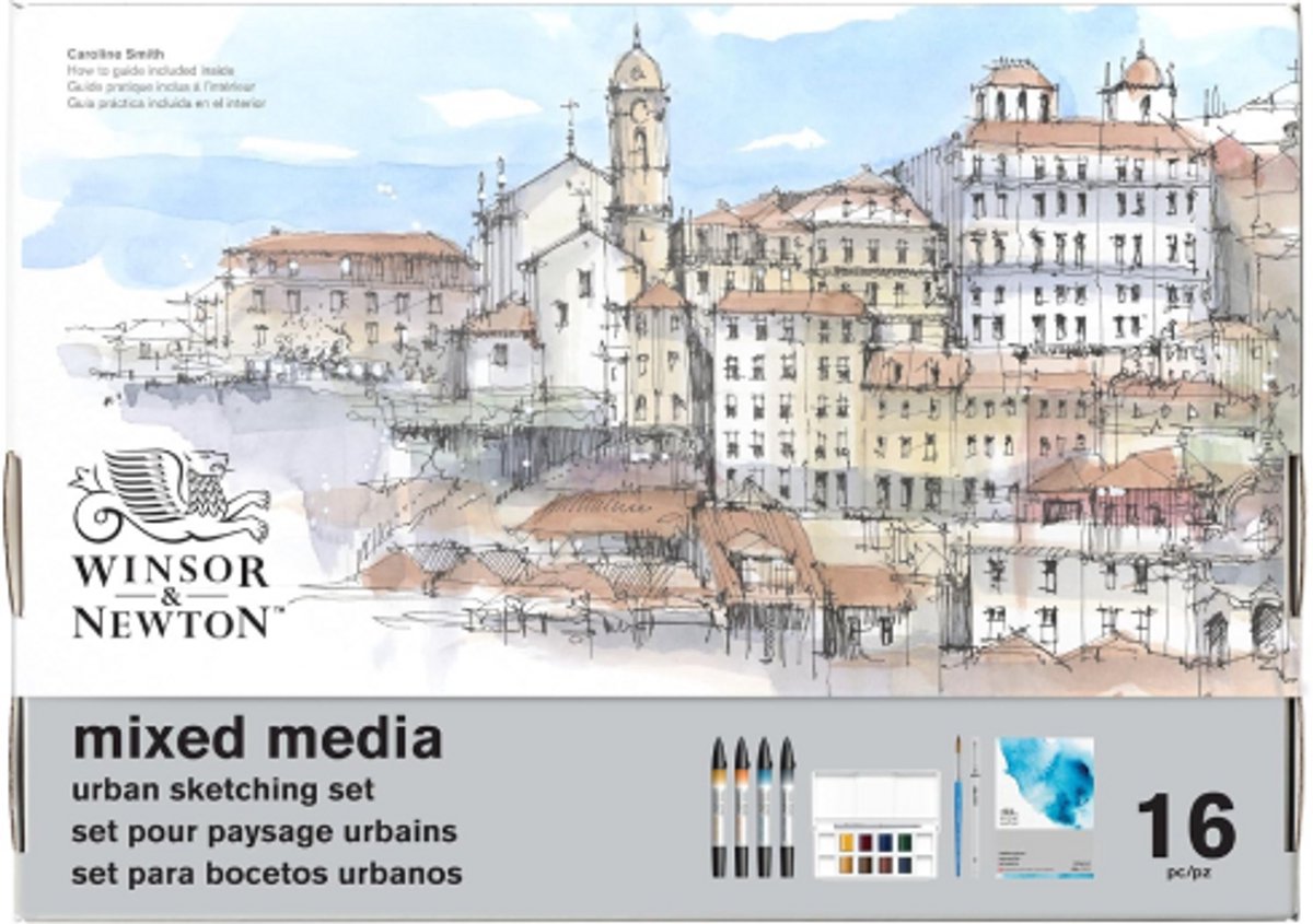 Winsor Newton 0290200 Mixed Media Urban Sketching Set – 16-teiliges Mixed Media Set