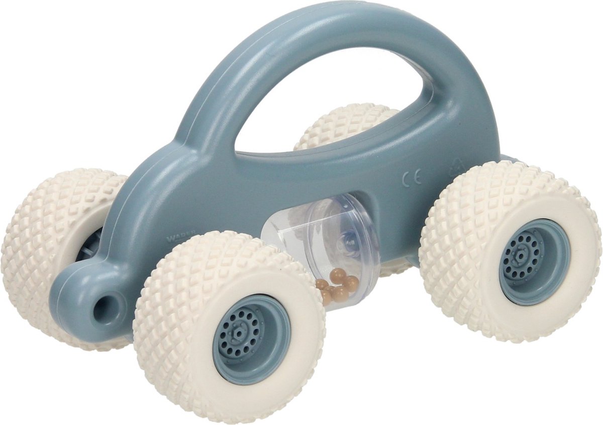 Cavallino peuter speelgoedauto met rammelaar - pastel blauw