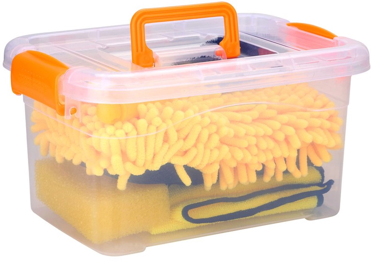 Dunlop Autowaschset Felgenbürste Autowaschbürste Autoschwamm in Aufbewahrungsbox
