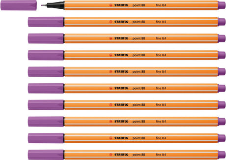Stabilo point 88 - premium fineliner - fine 0,4 mm – pruim paars– doos 10 stuks