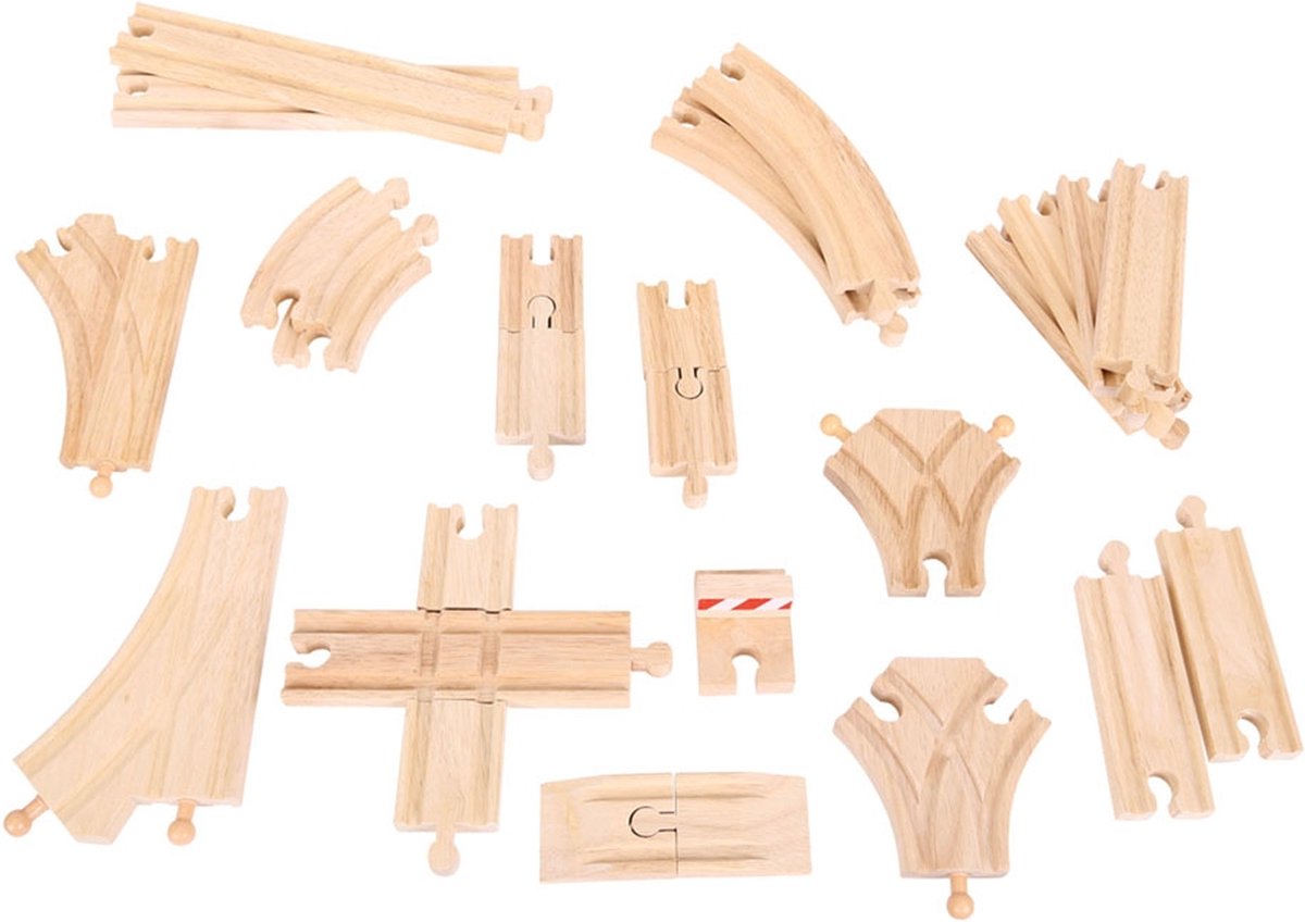 Bigjigs Holzschienen-Verlängerungsset, 25-tlg.