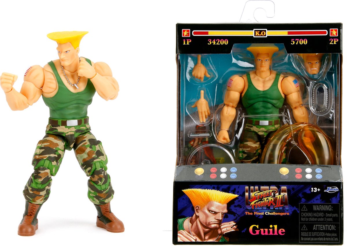 Jada Toys Ultra Street Fighter II: The Final Challengers Actionfigur 1 12 Guile 15 cm große Actionfigur
