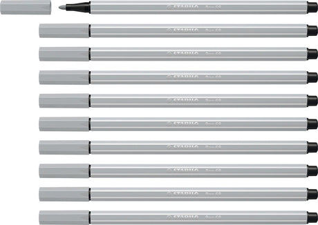 Stabilo Pen 68 - Premium-Filzstift - Hellgrau - Box mit 10 Stück