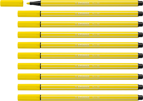 Stabilo Pen 68 – Premium-Filzstift – Zitronengelb – Box mit 10 Stück