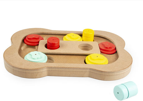 Duvo plus – Spielzeug für Tiere – Hund – Schiebe- und Snack-Puzzle – Bein 28 x 19 x 2,5 cm, mehrfarbig – 1 Stück