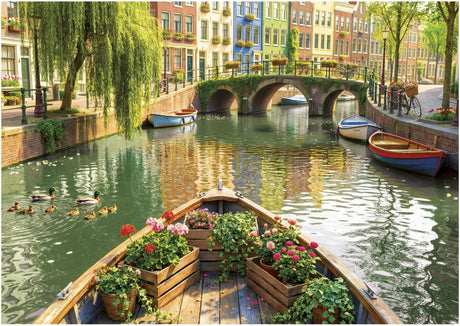 Educa Puzzle Amsterdam Bootsfahrt – 1000 Teile Puzzle für Erwachsene.