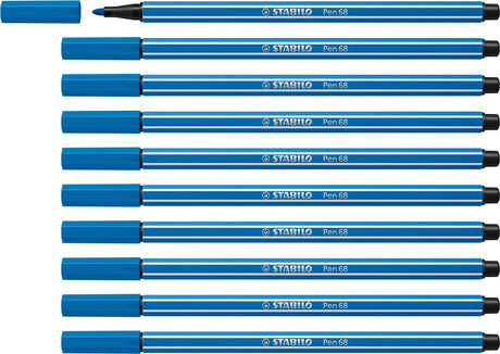 Stabilo Pen 68 – Premium-Filzstift – Ultramarinblau – Box mit 10 Stück