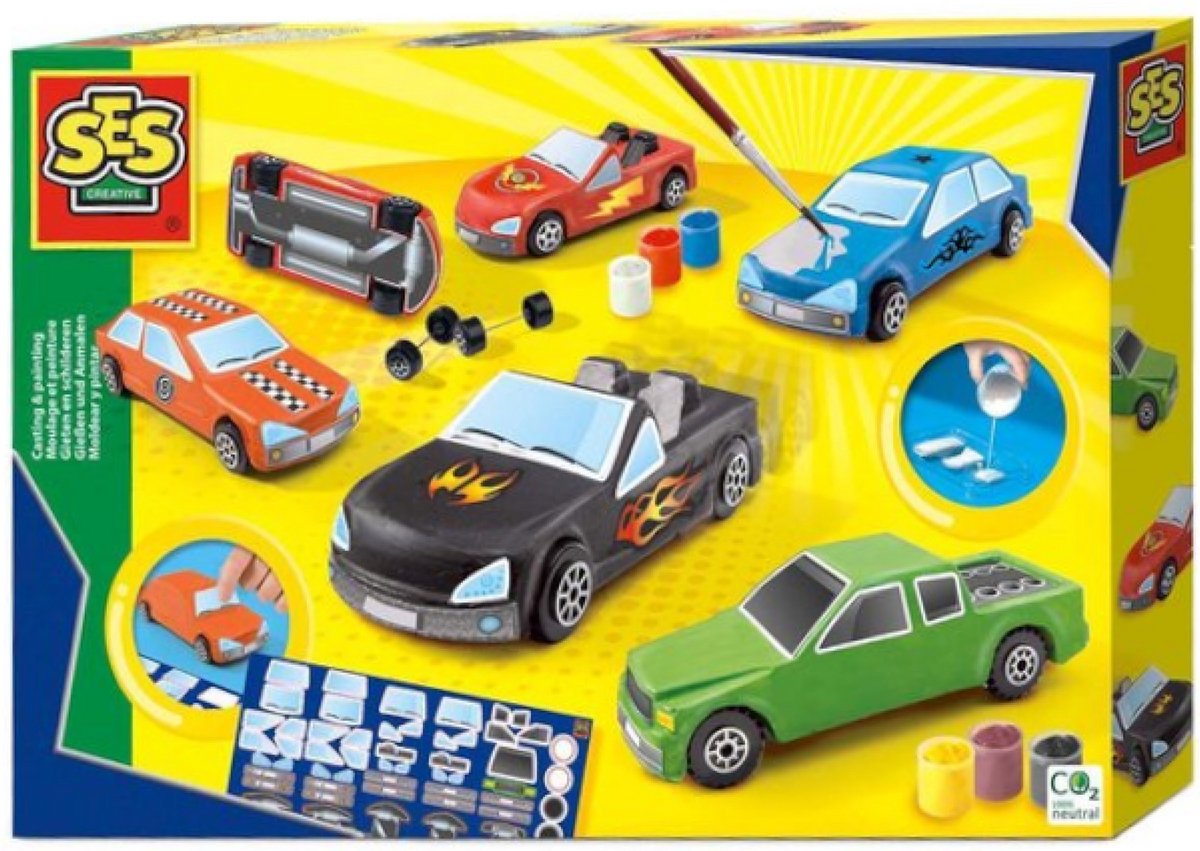 Ses kreatives Formen und Malen – Autos – Kinderspielzeug – Basteln für Jungen – Autospielzeug – ab 5 Jahren