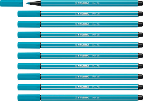 Stabilo pen 68 - premium viltstift - lichtblauw - doos 10 stuks