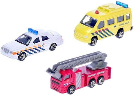 2er-Spiel Rettungsdienstwagen 8 cm weiß gelb rot 3-teilig