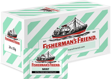 Fisherman's Friend Minze ohne Zucker – 24 Beutel x 25 Gramm