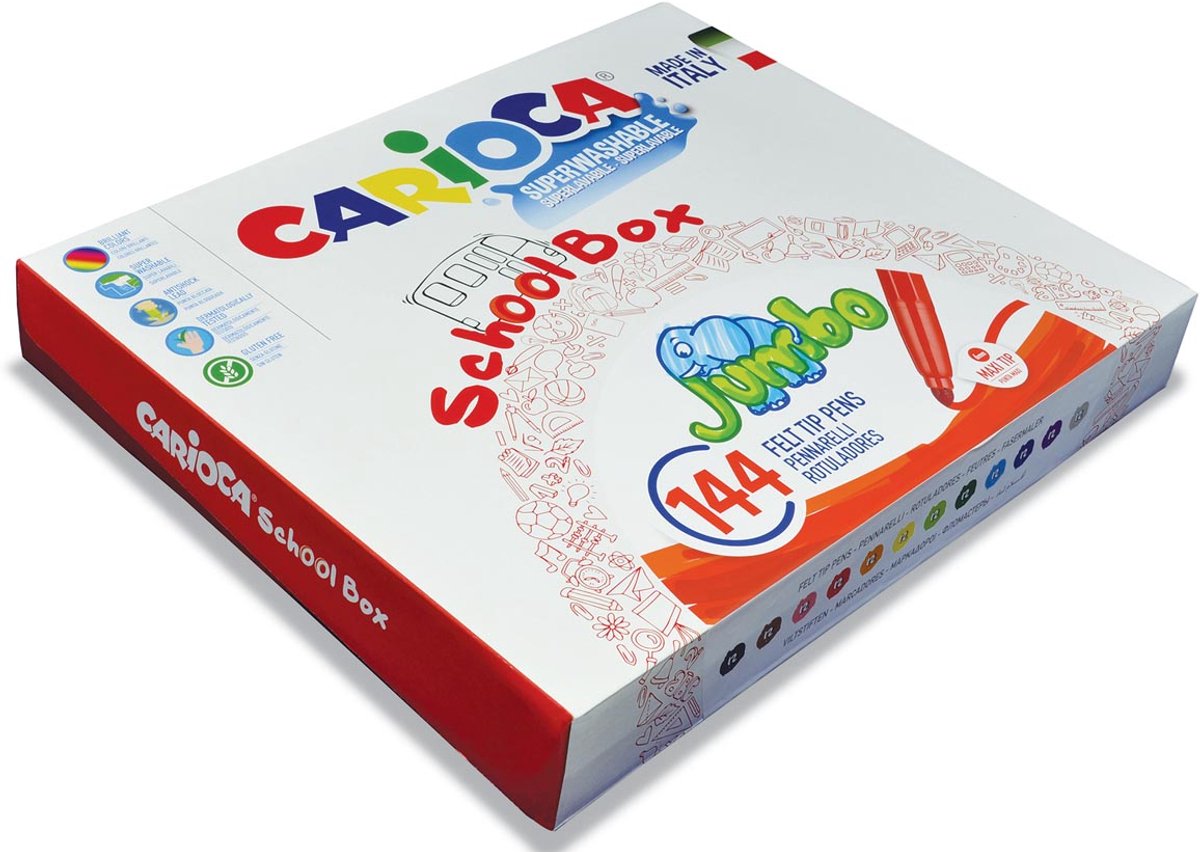 Carioca Filzstifte Jumbo | Box mit 144 Markern (Classpack)