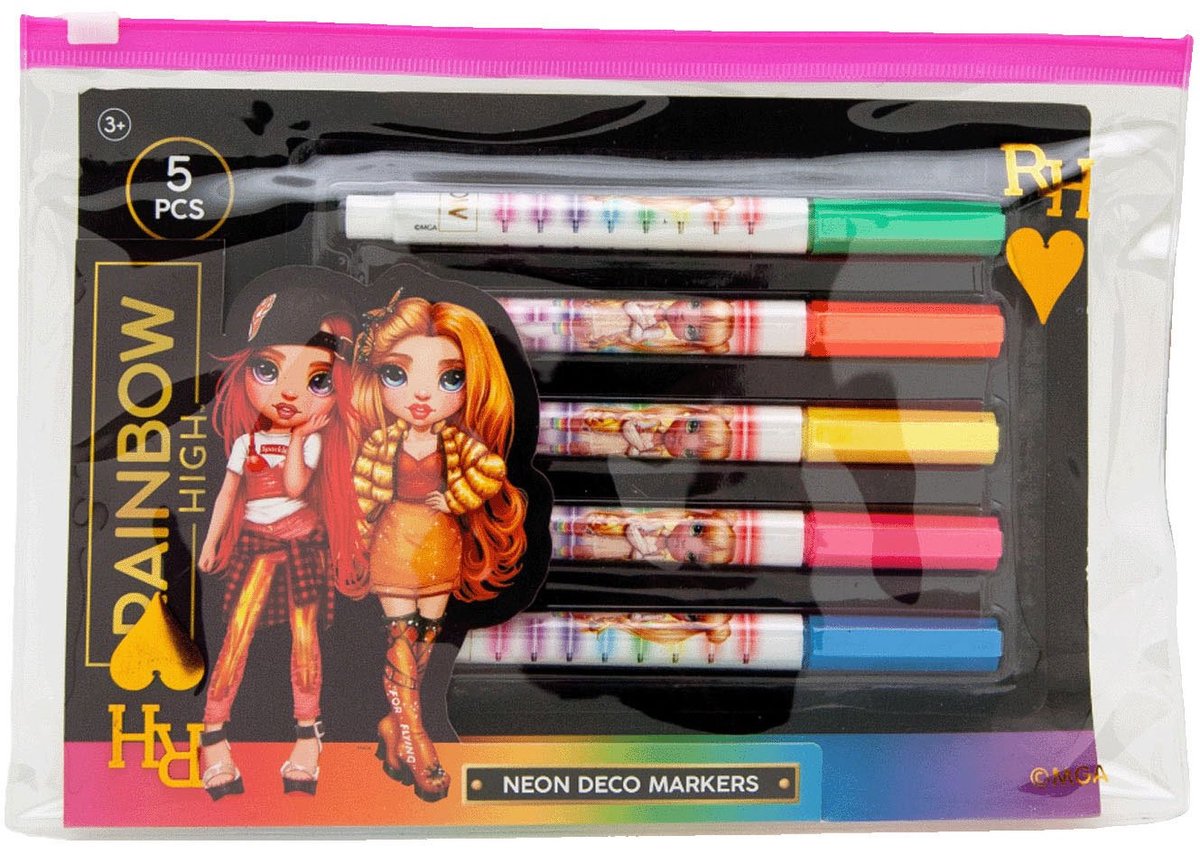 Rainbow High Neon Felt -Tip Stifte, 5st.