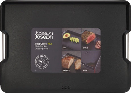 Joseph Joseph – Cut, Carve Plus Schneidebrett extra groß – Kunststoff – schwarz