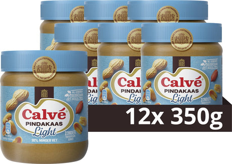 Calvé Erdnussbutter Light – 12 x 350 Gramm – Vorteilspackung