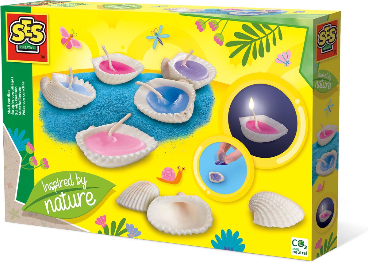 Ses kreative Ses – Muschelkerzen herstellen – von der Natur inspiriert – eigene Kerzen herstellen – mit Wachs, Muscheln und Dochten – eigene Kerzen herstellen – Basteln – Kerzenherstellungsset – Sinterklaas-Geschenke