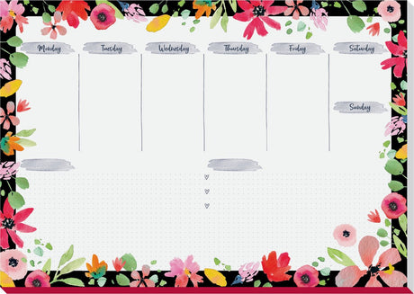 Sigel Schreibtischunterlage Jolie – Flower Love – A3 – 30 Blatt – undatiert – si-js200