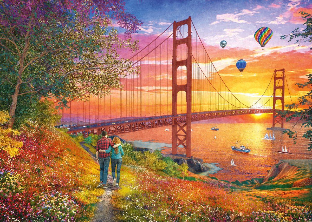 Schmidt - Puzzle - Walk to the Golden Gate Bridge - 2000 Teile - Erwachsene - ab 14 Jahren