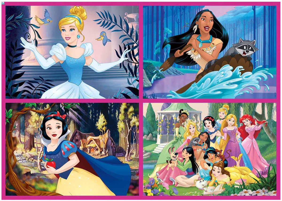 Educa - Puzzle Disney-Prinzessinnen - 4 Puzzles mit je 50, 80, 100 und 150 Teilen
