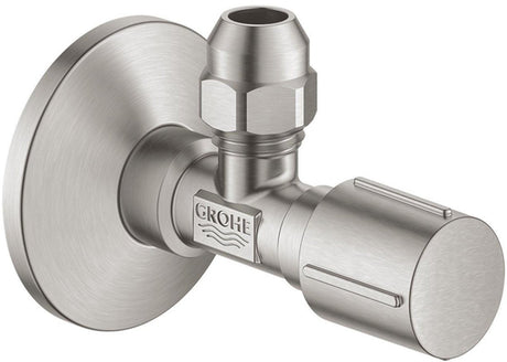 Grohe Eckventil Kompression 1 2x3 8 m. Metallgriff Superstahl