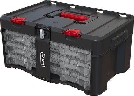 Markenloser Sans-Marque-Werkzeugkasten Keter Stack'n'Roll aus Polycarbonat, 48,1 x 23,3 x 33,2 cm