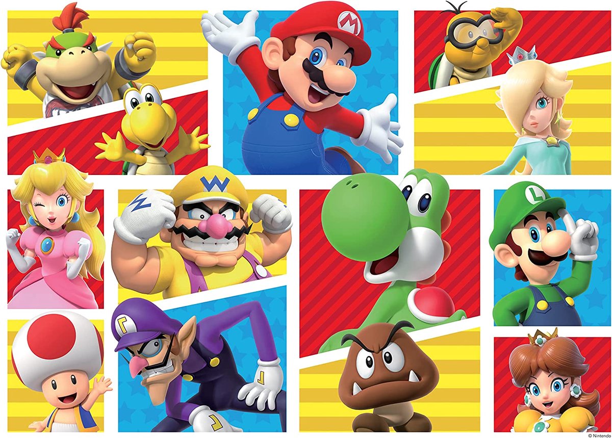 Ravensburger super mario puzzel - xxl vloerpuzzel - 125 stukjes - karton.