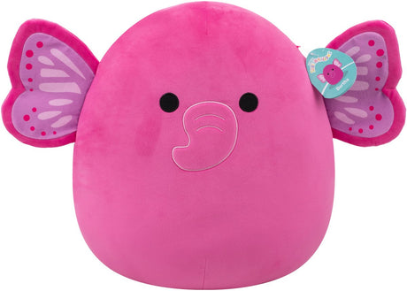 Squishmallows – großes Plüschtier, 40 cm, Evelyn – pinkfarbener Schmetterlingselefant