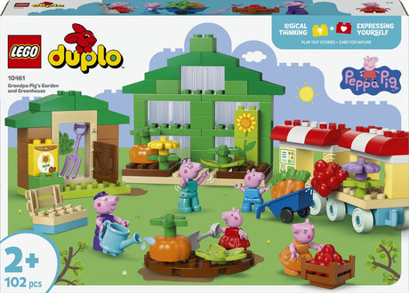 Lego Duplo Peppa Wutz Der Garten und das Gewächshaus von Opa, großes Set – 10461