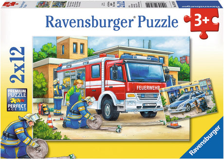 Ravensburger Puzzle Polizei und Feuerwehr – 4x12 Teile – Kinderpuzzle