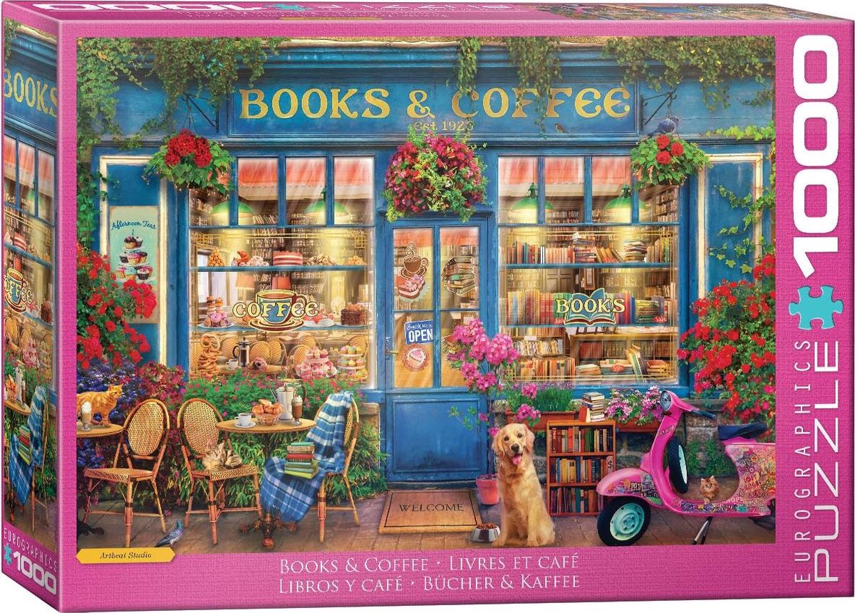 Eurographics – Bücher Kaffee [Bücher Kaffee] – Artbeat Studio – 1000 Teile 68 x 48 cm (B x H) – Puzzle