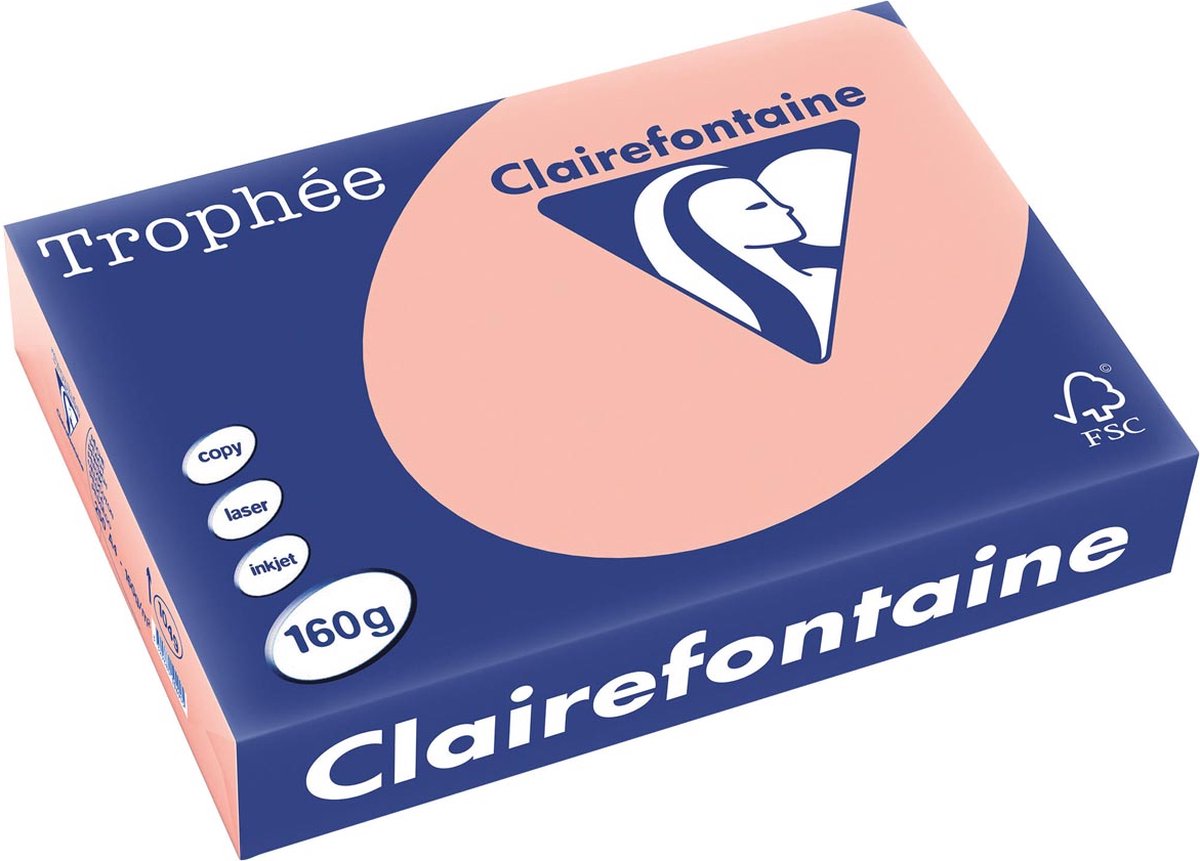 Clairefontaine – Trophäe A4-Kopierdruck – Pfirsich – 160 g – 250 Blatt