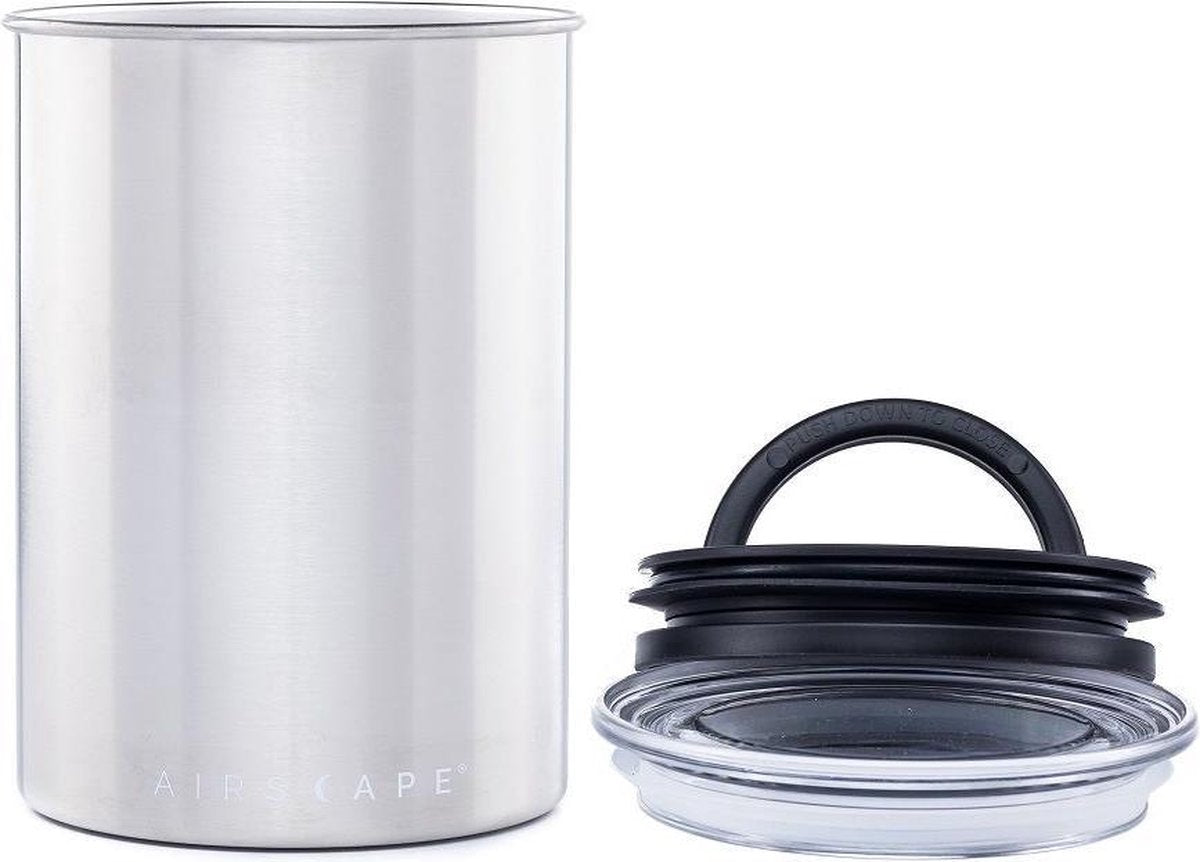 Planetendesign – Luftlandschaft – Kaffeebohnen – Vorratsdosen – luftdicht – Kaffee – Stahl – gebürsteter Stahl – 500 Gramm