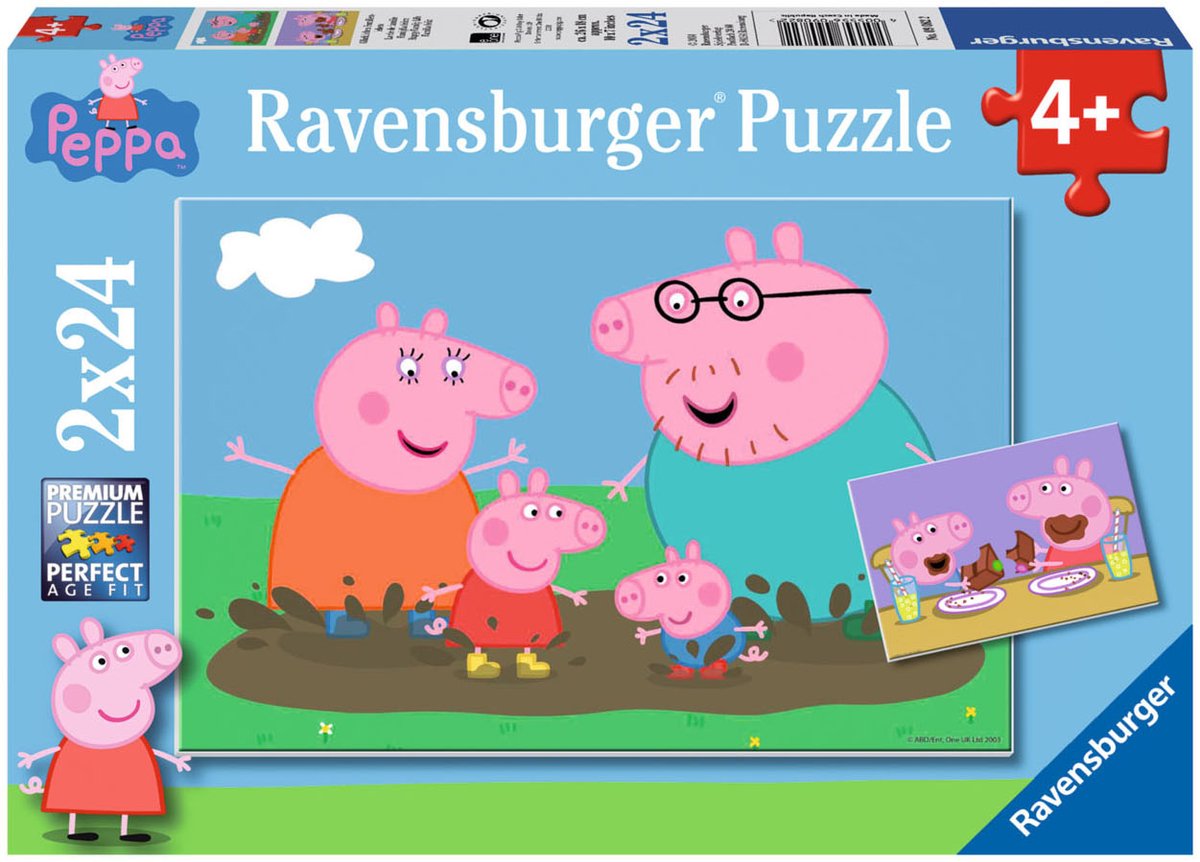 Ravensburger Puzzle Happy Family Peppa Pig, 2x24st.