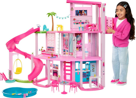 Barbie Dream House Puppenhaus – 114 cm hoch – mit Rutsche und über 75 Zubehörteilen