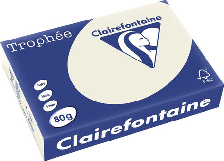 Clairefontaine Trophäe-Farbpapier, A4, 80 g, 500 Blatt, perlgrau